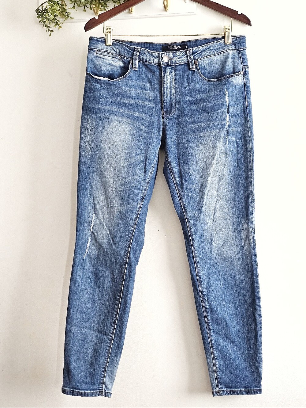 Max Jeans Boyfriend Jeans Women’s 8 Distressed Medium Wash Stretch Denim